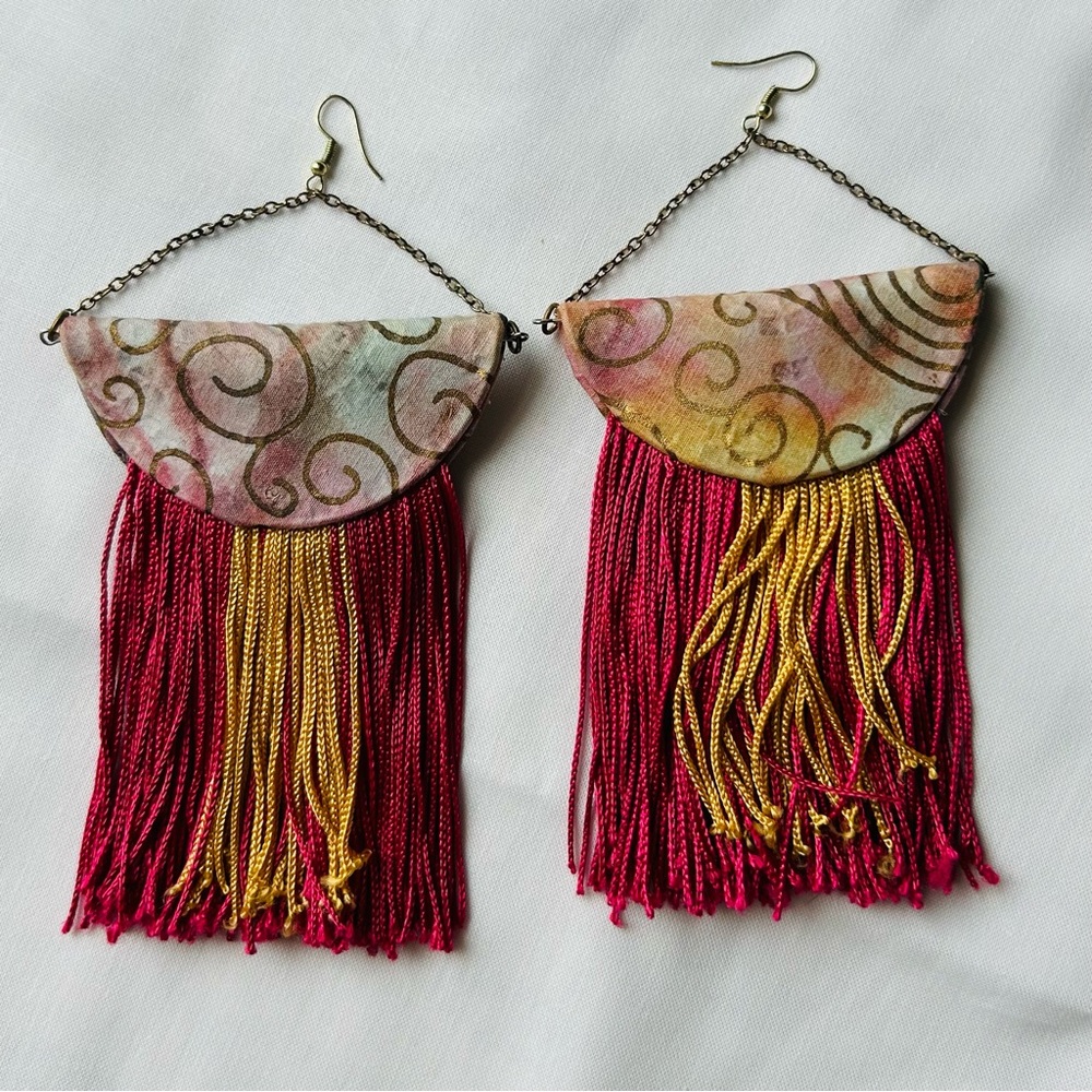 Long fringe earrings